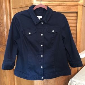 Navy Jacket w/silver buttons, side slit pockets